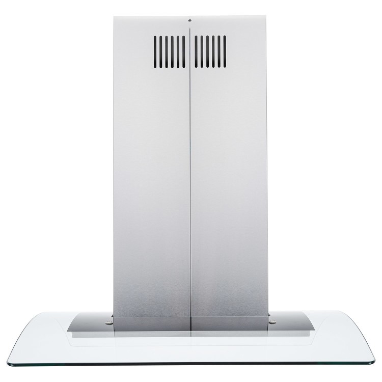 Refurbished electriQ eiQCURVISL90SS 90cm Curved Glass Island Cooker Hood Stainless Steel