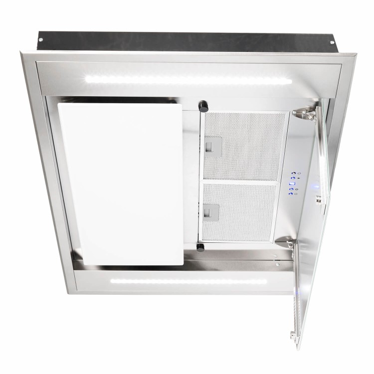 electriQ 110cm Flush to Ceiling Cooker Hood - Stainless Steel