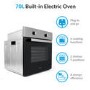 GRADE A1 - electriQ 70 litre 6 Function Built in Static Electric Single Oven - supplied with a plug
