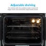 GRADE A1 - electriQ 70 litre 6 Function Built in Static Electric Single Oven - supplied with a plug