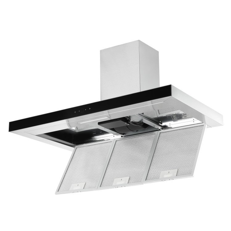 Refurbished electriQ EIQTOUCH90SLIM 90cm Slimline Touch Cooker Hood Stainless Steel
