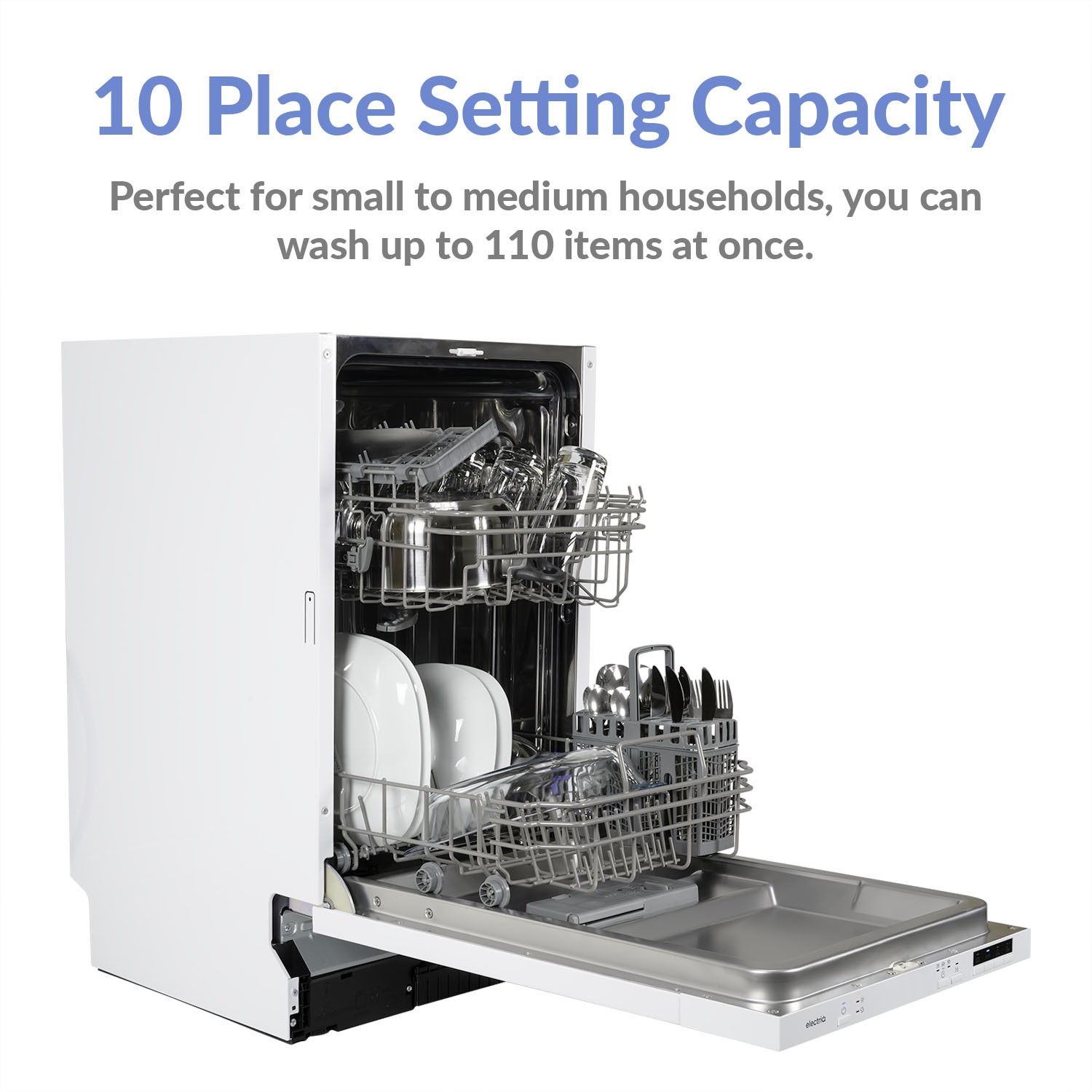 electriQ 10 Place Settings Fully Integrated Dishwasher electriQ