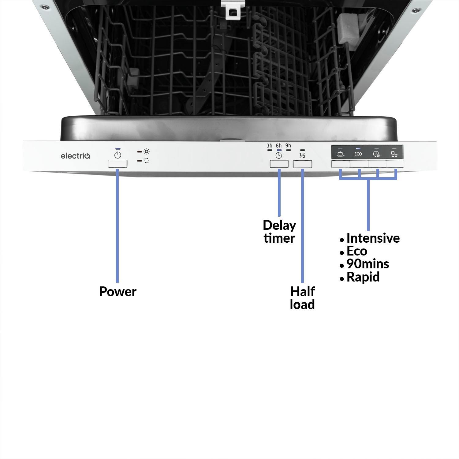 electriQ 10 Place Settings Fully Integrated Dishwasher electriQ