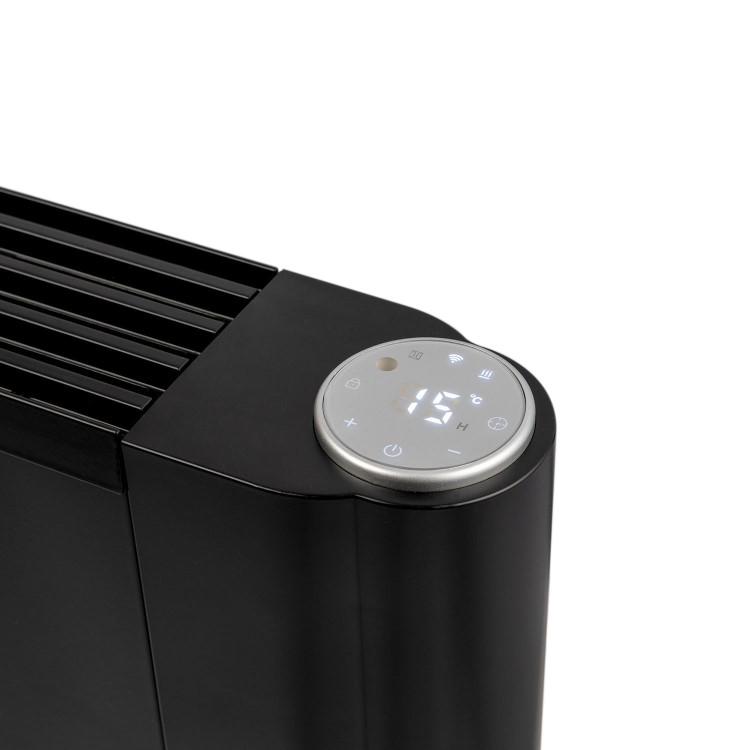 Refurbished electriQ 2000W Smart Electric Designer Aluminium Panel Heater With LED Display - Wall Mountable - Black