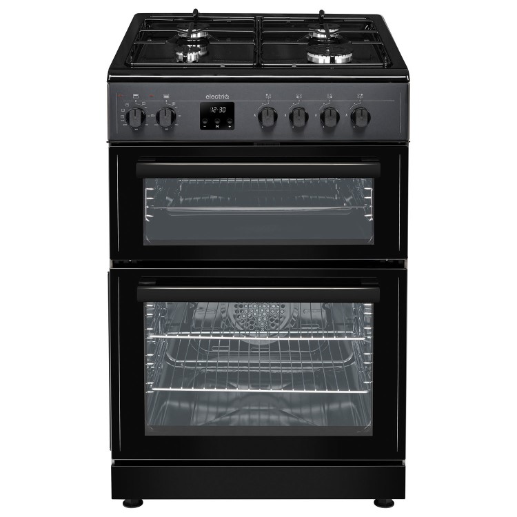 Refurbished electriQ EQDFC360CG 60cm Dual Fuel Cooker with Double Oven