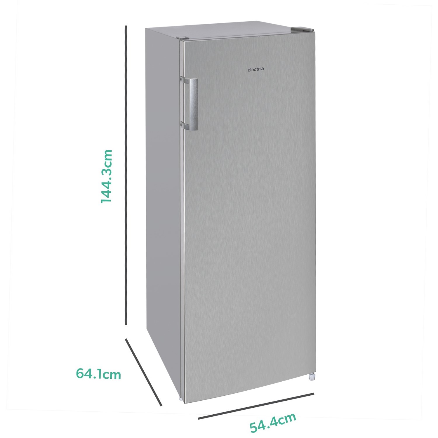 electriQ 166 Litre Freestanding Upright Freezer Stainless Steel