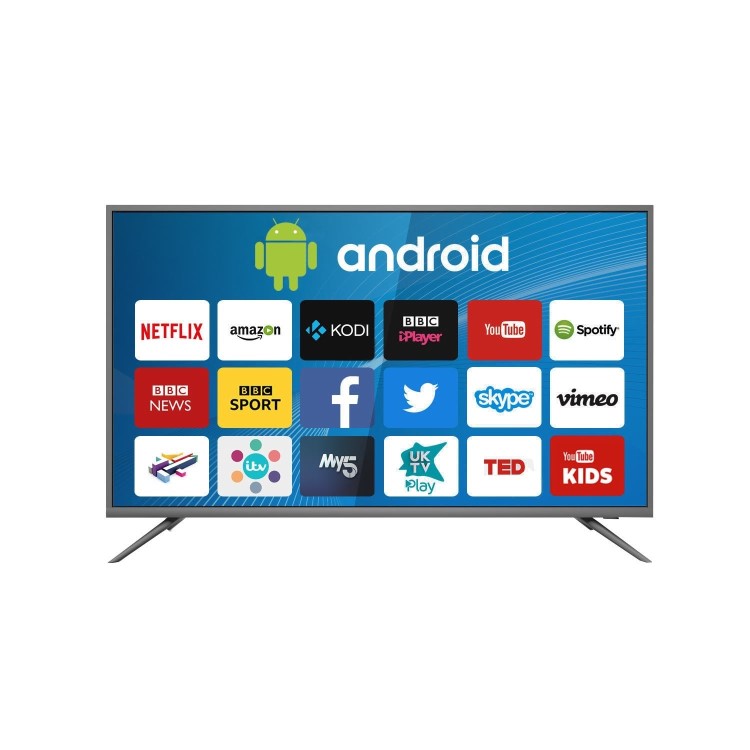 Refurbished electriQ 50" 4K Ultra HD LED Freeview HD Smart Android TV without Stand