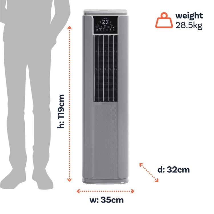 Refurbished electriQ SupremeCool 8000 BTU Quiet Portable Air Conditioner No Remote