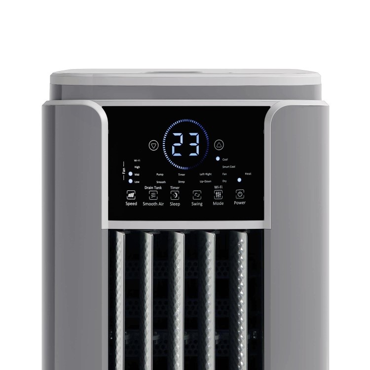 Refurbished electriQ SupremeCool 14000 BTU Quiet Smart Portable Air Conditioner with Heat Pump No Remote