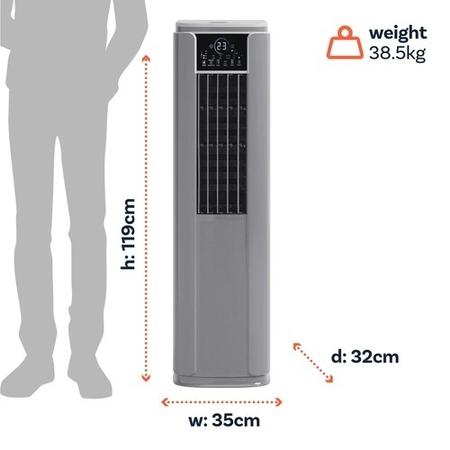 Refurbished electriQ SupremeCool 16000 BTU Quiet Smart Portable Air Conditioner with Heat Pump - No Remote