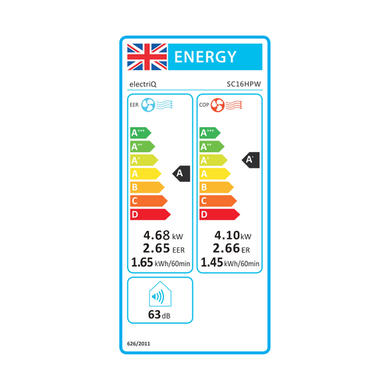 Refurbished electriQ SupremeCool 16000 BTU Quiet Smart Portable Air Conditioner with Heat Pump