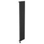 Refurbished Midnight Black Electric Vertical Designer Radiator 2kW with Wifi Thermostat - H1800xW354mm