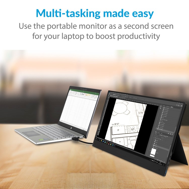 electriQ 15.6" IPS UHD 4K Type C Portable Monitor