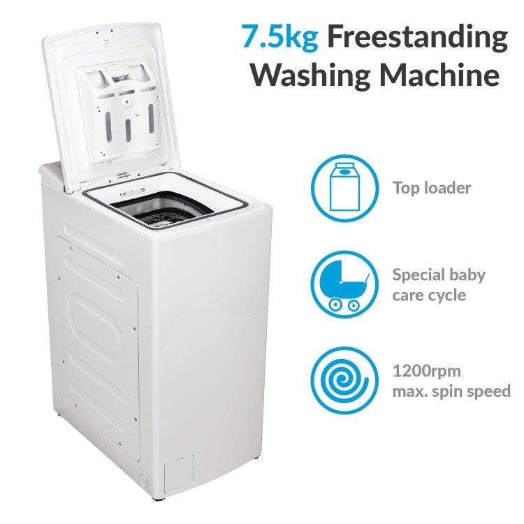 Refurbished Electriq eiQWMTL75 Freestanding 7KG 1200 Spin Washing Machine