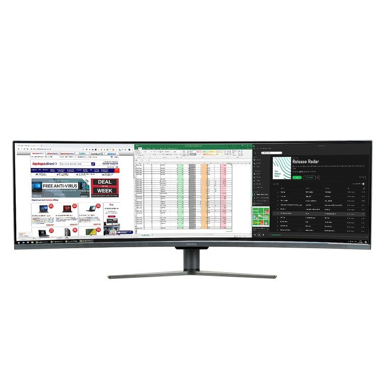 GRADE A2 - electriQ 49" QLED Double Full HD Super UltraWide FreeSync Curved Monitor 