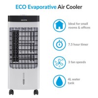 electriQ 4L ECO Air Cooler with Built-In Air Purifier and Humidifier - with free ice pack