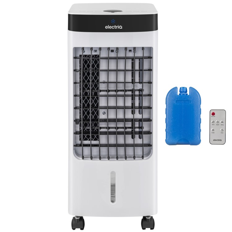 electriQ 4L ECO Air Cooler with Built-In Air Purifier and Humidifier - with free ice pack