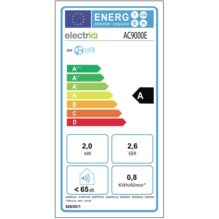 Refurbished electriQ AC9000E Portable Air Conditioner with Heat Pump for rooms up to 18 sqm