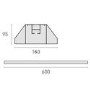ACBFS600AR  Anti-Vibration Noise Reduction Rubber Floor Stand Feet Set of 2 for Air Conditioner Unit / Heat Pump up to 400 kg 600mm length 95mm height