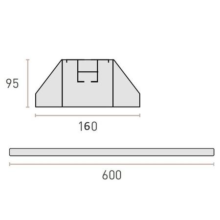 ACBFS600AR  Anti-Vibration Noise Reduction Rubber Floor Stand Feet Set of 2 for Air Conditioner Unit / Heat Pump up to 400 kg 600mm length 95mm height