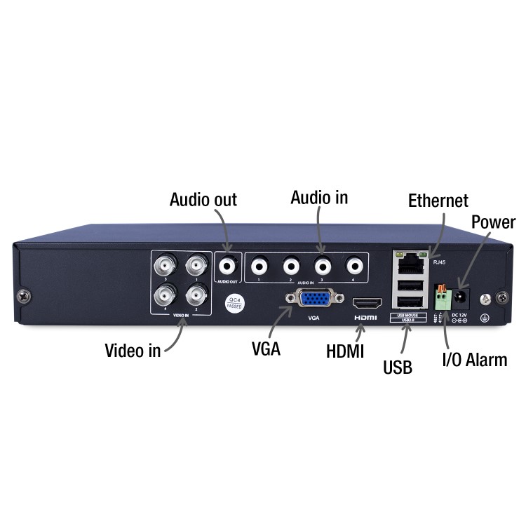 electriQ 4 Channel HD 720p Analogue Digital Video Recorder with 1TB Hard Drive