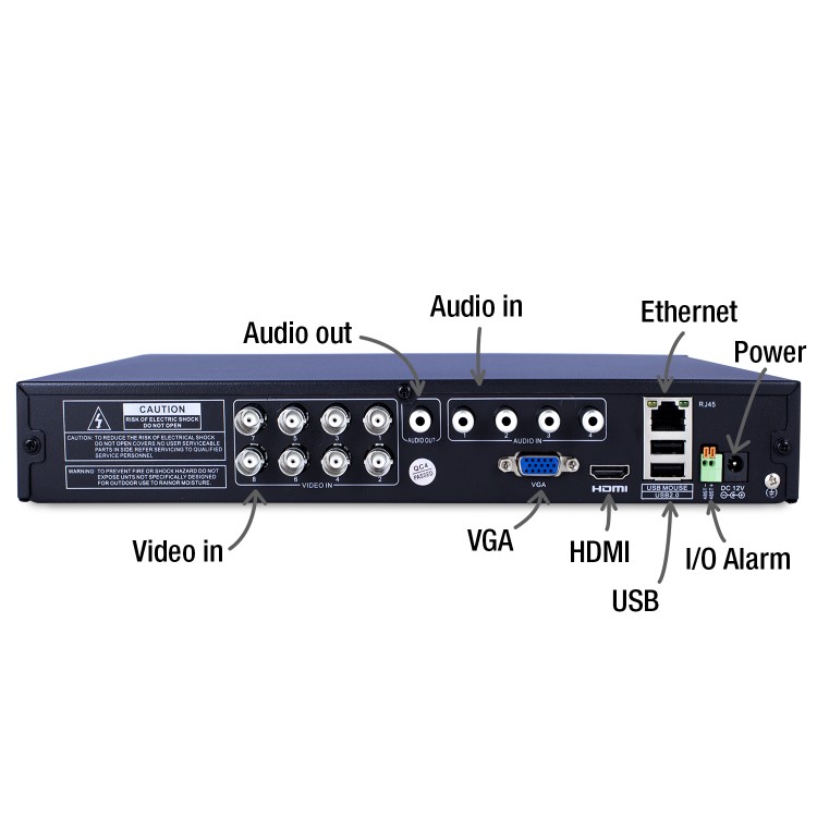 electriQ 8 Channel 1080p HD Digital Video Recorder