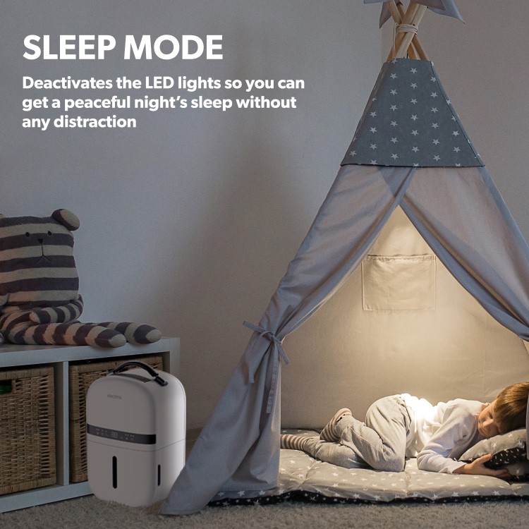 Refurbished electriQ Aqua-Dry 5L Compact Compressor Dehumidifier with Anti-Odour Filter - White