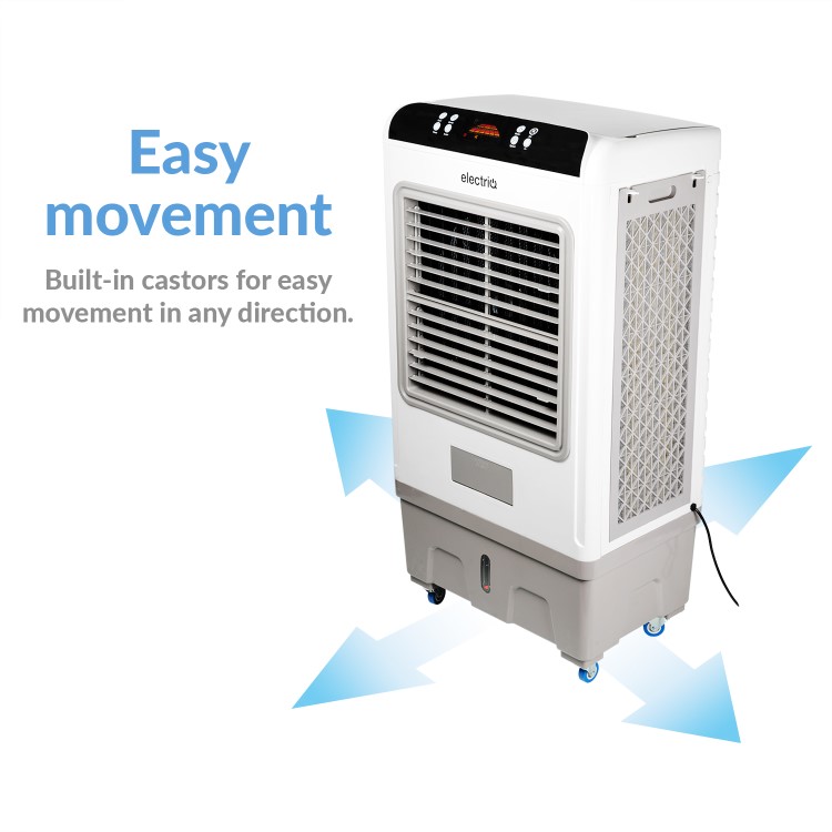 Refurbished electriQ 60L Evaporative Air Cooler and Air Purifier with anti-Bacterial Ioniser for areas up to 80 sqm