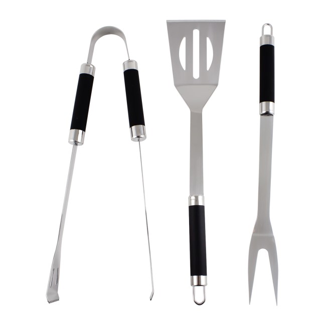 Boss Grill 3 Piece BBQ Tool Set - Includes Tongs Spatula & Fork