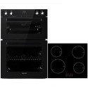 BUN/EQDO1BLACK/90823 electriQ Built-In Double Oven and Induction Hob Pack