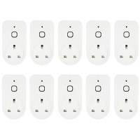 electriQ Smart Plug with power meter for energy monitoring - Alexa/Google Home compatible - 10 Pack