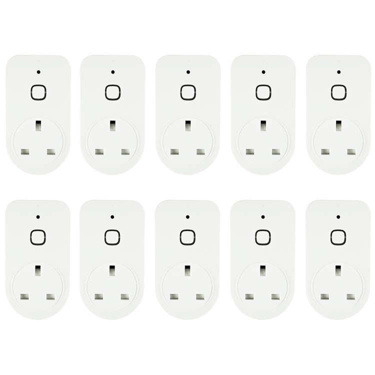 electriQ Smart Plug with power meter for energy monitoring - Alexa/Google Home compatible - 10 Pack