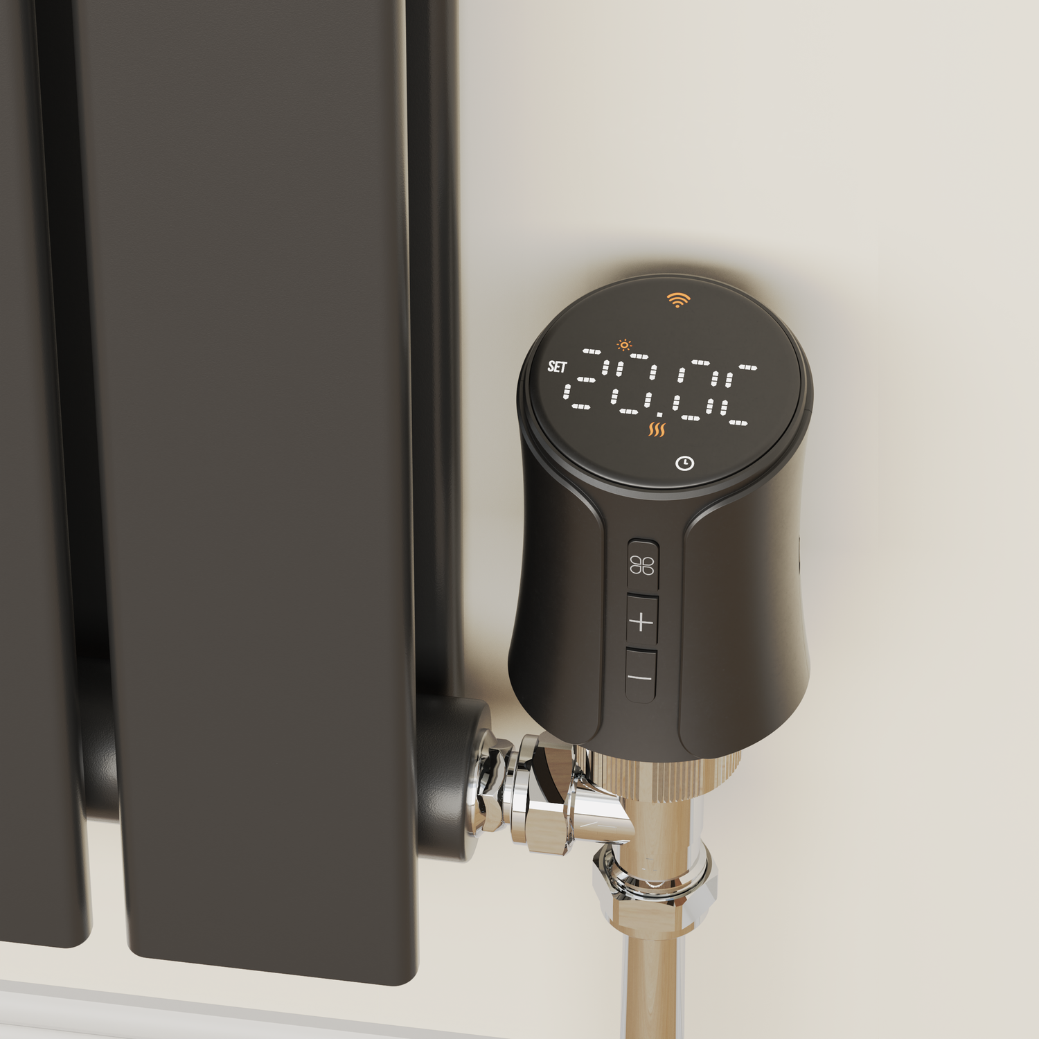 Remote Trv Valves Instruments electriQ Smart TRV Valves (2 Pairs) with Zigbee Hub - Black | electriQ