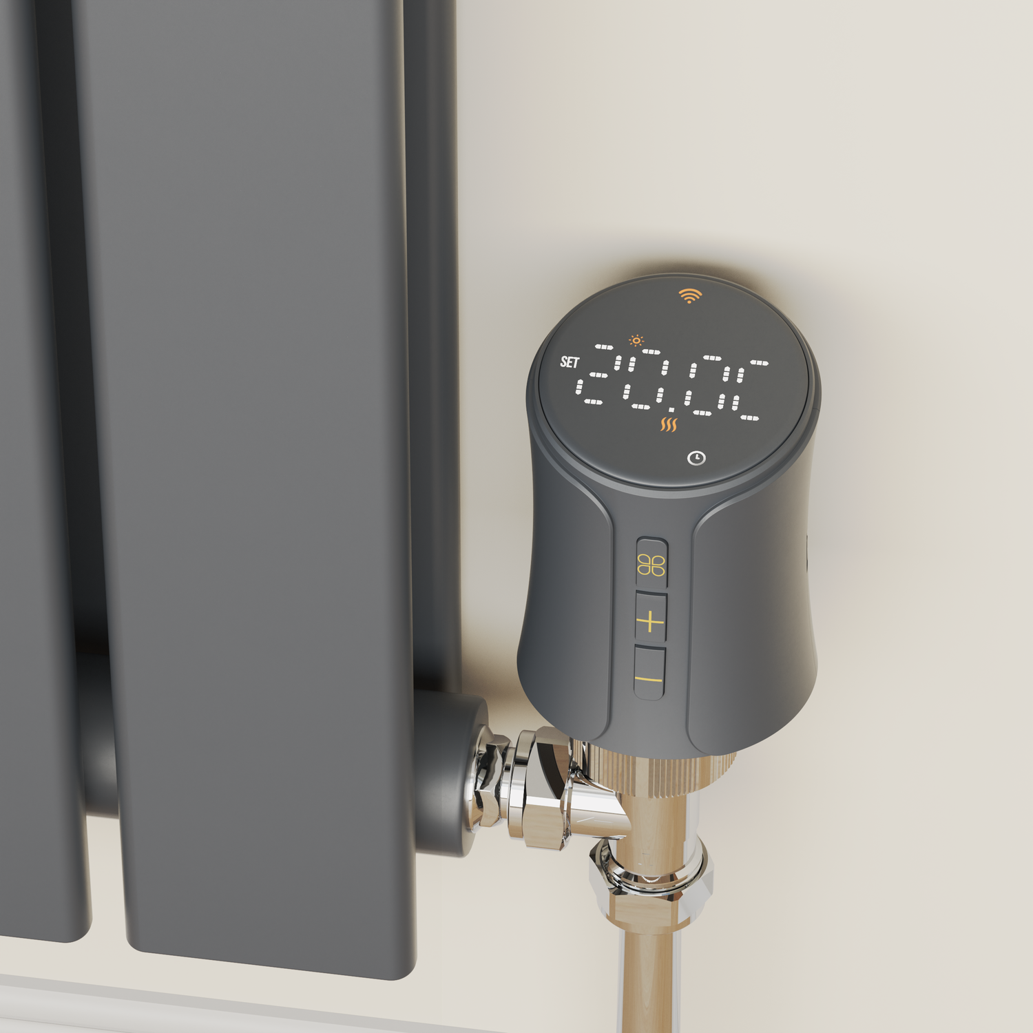 Remote Trv Valves Instruments electriQ Smart TRV Valves (2 Pairs) with Zigbee Hub - Anthracite | electriQ
