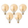electriQ Smart Filament Bulb Large Round E27 Amber 5w - 5 Pack