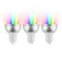 electriQ Smart dimmable colour Wifi Bulb with MR16 short spotlight fitting - 3 Pack