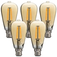 electriQ Smart dimmable Wifi filament bulb with B22 bayonet fitting - 5 Pack