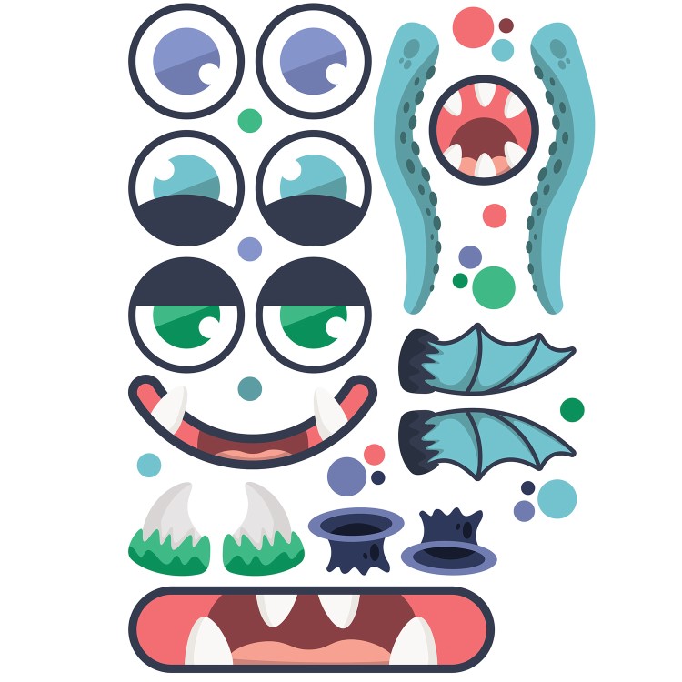 Package of 3 Removeable Vinyl Stickers for electriQ robot vacuum cleaners