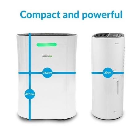GRADE A2 - electriQ 12 Litre Dehumidifier with Digital Humidistat and Air Purifier