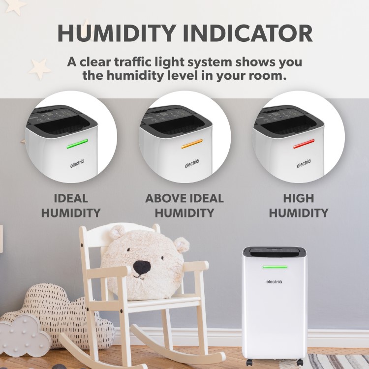 Refurbished electriQ 12L Smart Wi-Fi Alexa Dehumidifier for up to 3 bed house with Air Purifier