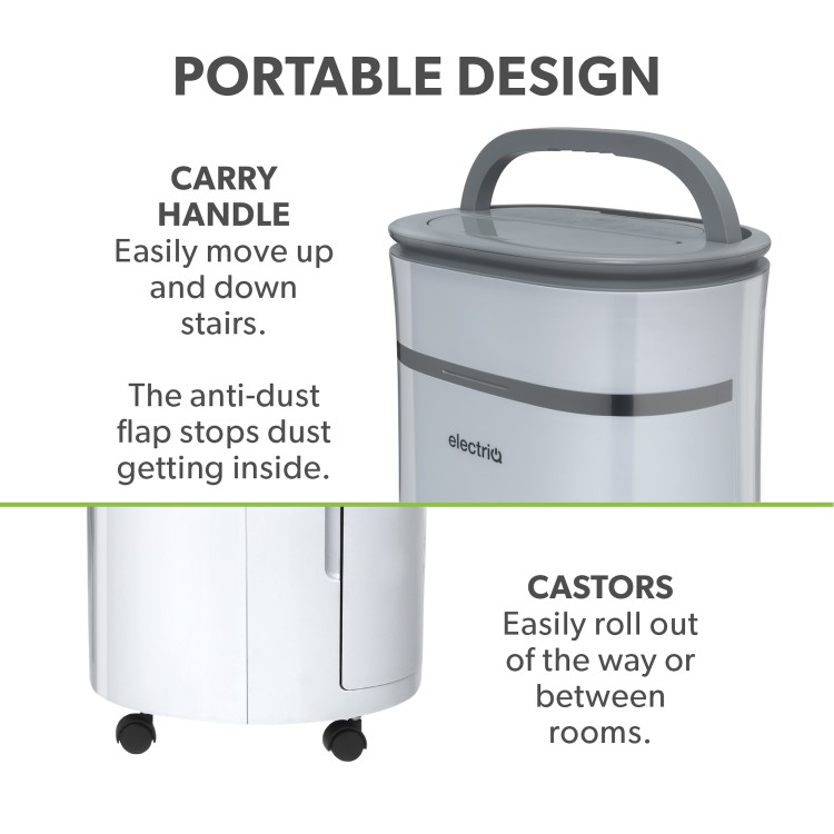 Refurbished electriQ 25 Litre Smart App Alexa Low Energy Dehumidifier with True Hepa and UV Air Purifier