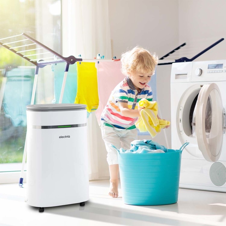 Refurbished electriQ 12 Litre Smart App Alexa Low Energy Dehumidifier and HEPA Air Purifier