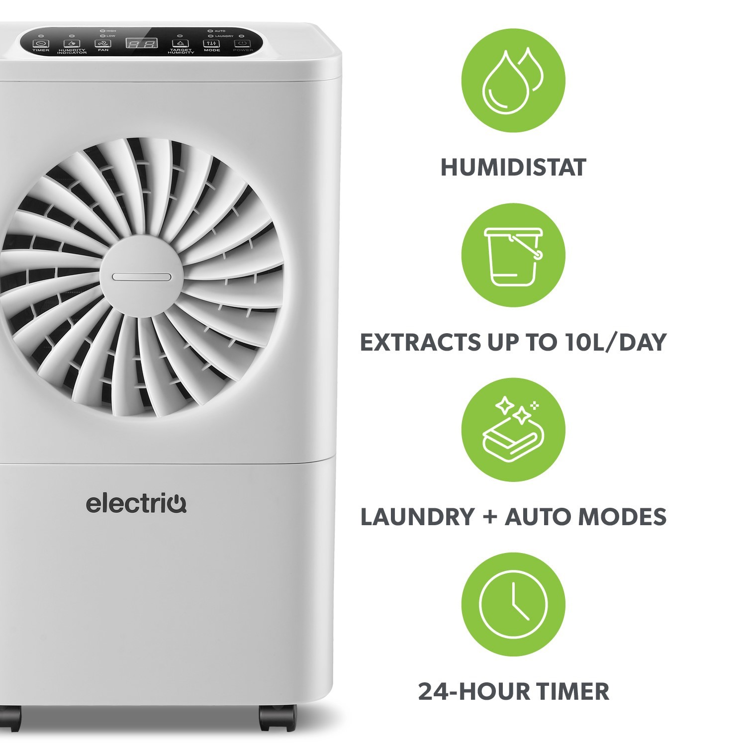 electriQ 10 Litre Laundry Dehumidifier with Air Purifier Best Seller electriQ