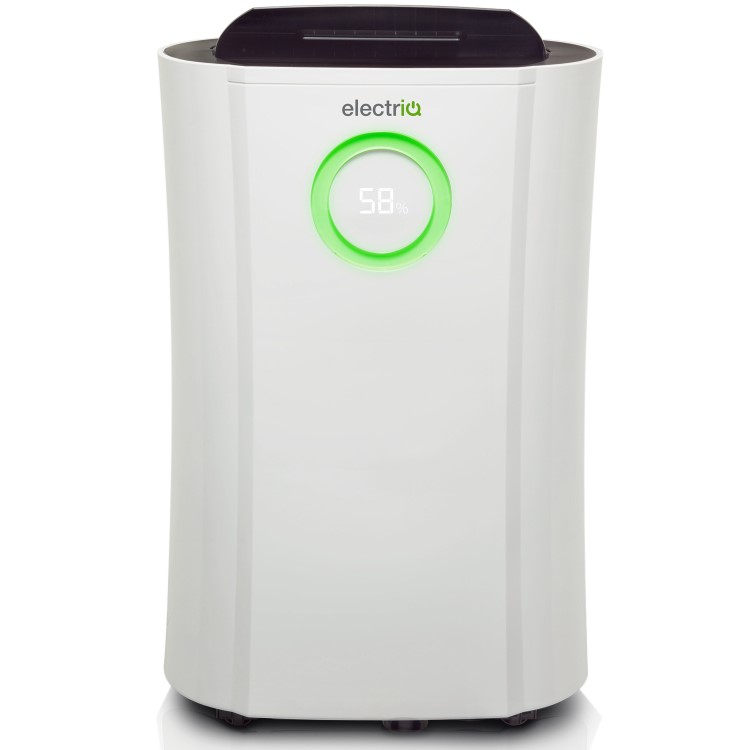 GRADE A2 - electriQ 12 litre Low Energy Dehumidifier for up to 3 bed house with Digital Humidistat and UV Plasma Air Purifier