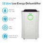 GRADE A2 - electriQ 12 litre Low Energy Dehumidifier for up to 3 bed house with Digital Humidistat and UV Plasma Air Purifier