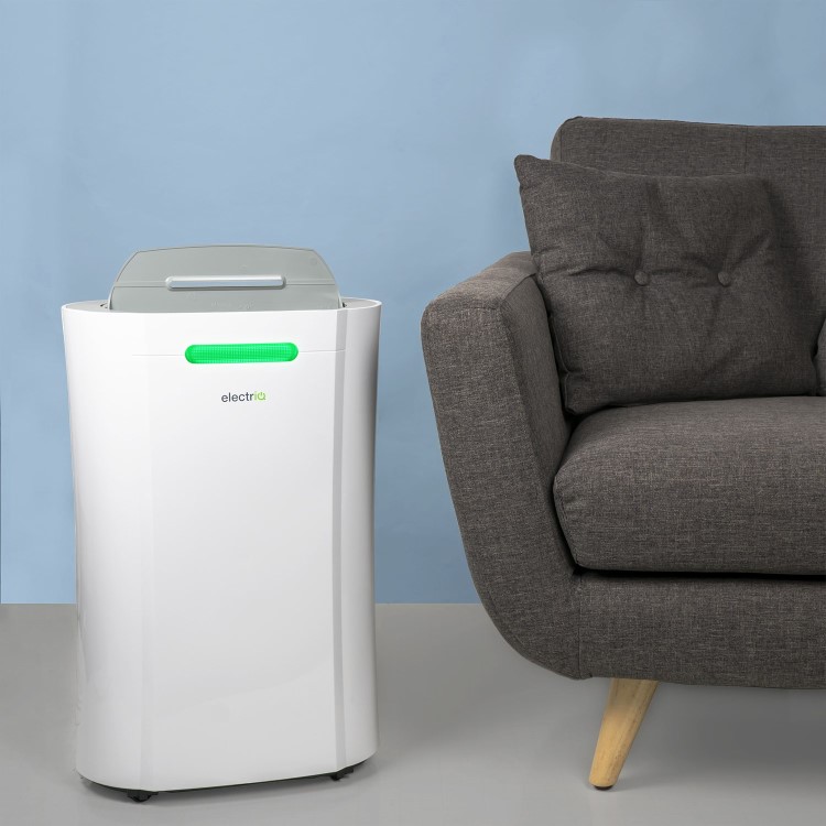 GRADE A3 - electriQ 12L Low Energy Smart App Wi-Fi Alexa Dehumidifier for up to 3 bed house with UV Air Purifier 