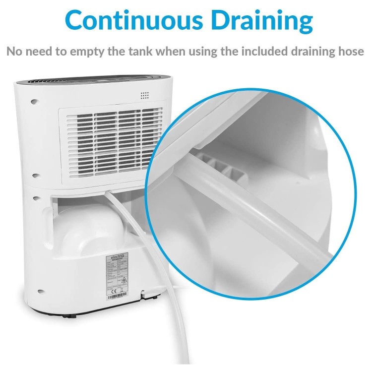 GRADE A2 - electriQ 12 Litre Dehumidifier with Digital Humidistat and Air Purifier