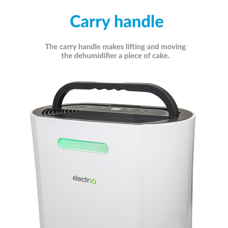 GRADE A2 - electriQ  12L Smart Wi-Fi Alexa Dehumidifier for up to 3 bed house with  Air Purifier 