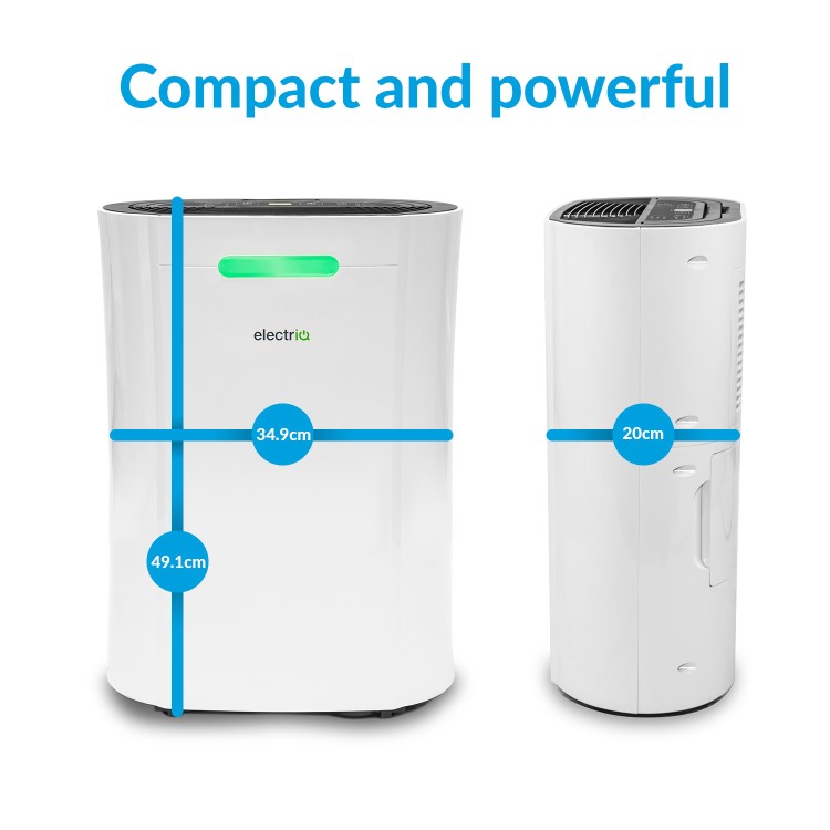 GRADE A2 - electriQ  12L Smart Wi-Fi Alexa Dehumidifier for up to 3 bed house with  Air Purifier 