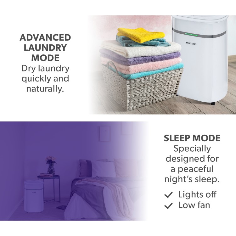 electriQ Essential 20L Quiet Anti Bacterial Laundry Dehumidifier